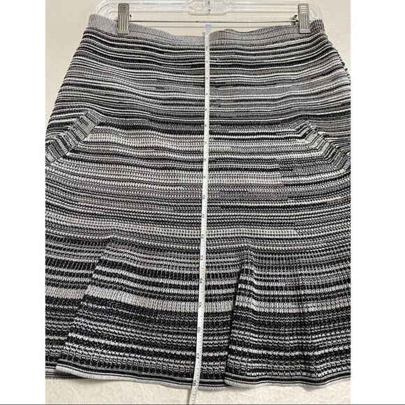 RACHEL ROY Grey Striped Ruffle Fit &flare Above The Knee A-Line Skirt grey - Picture 7 of 9